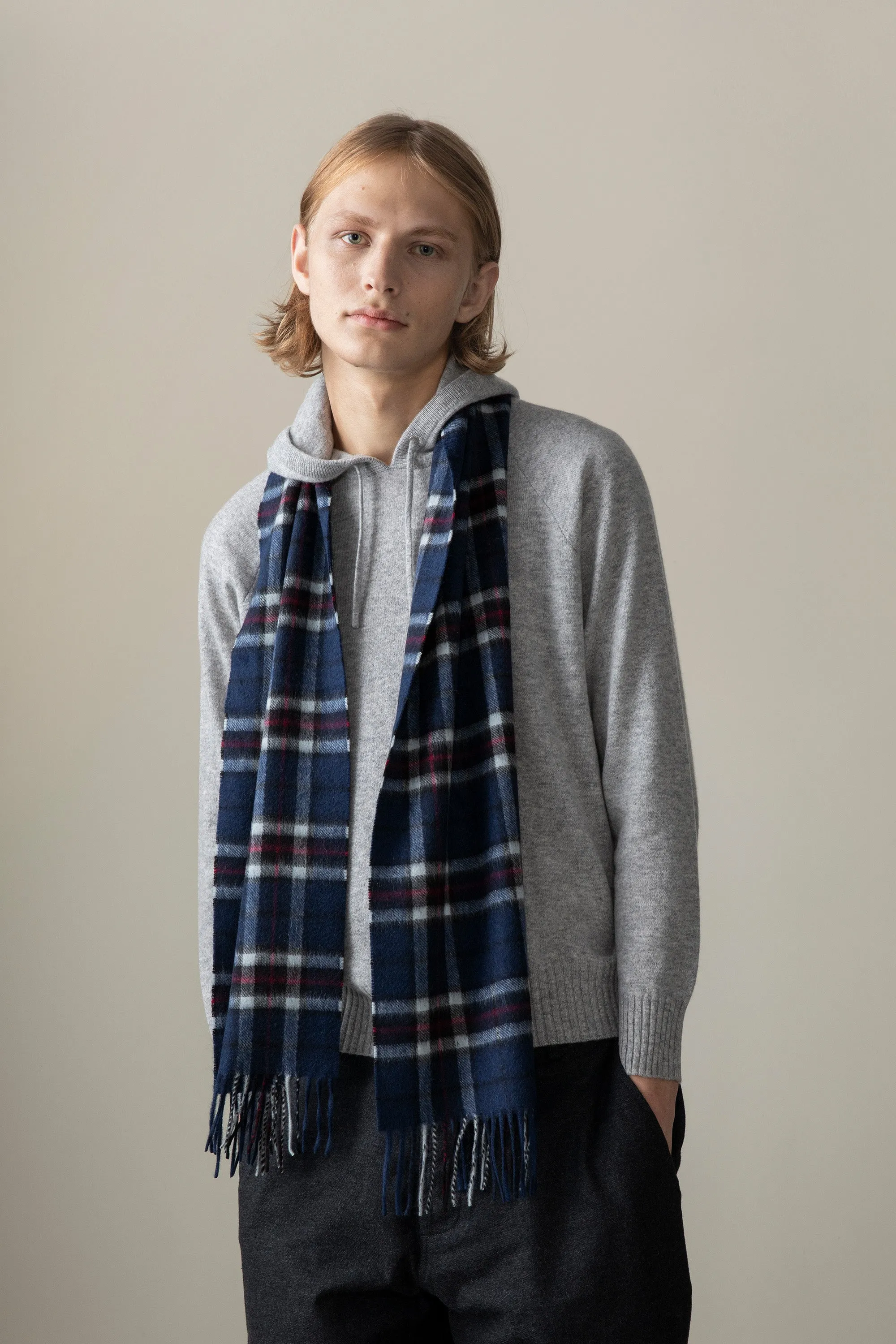 Scotty Thompson Cashmere Scarf - Navy