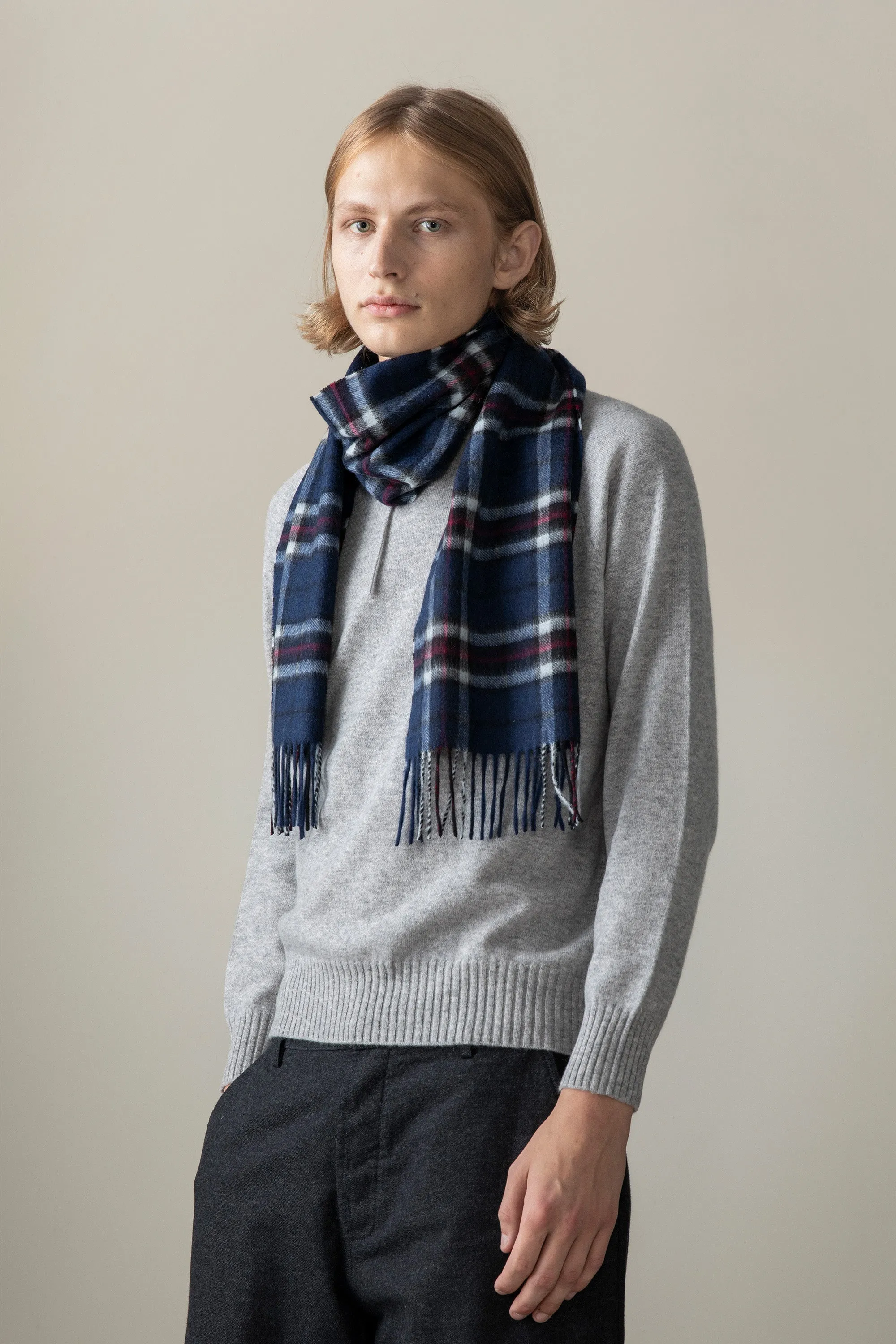 Scotty Thompson Cashmere Scarf - Navy