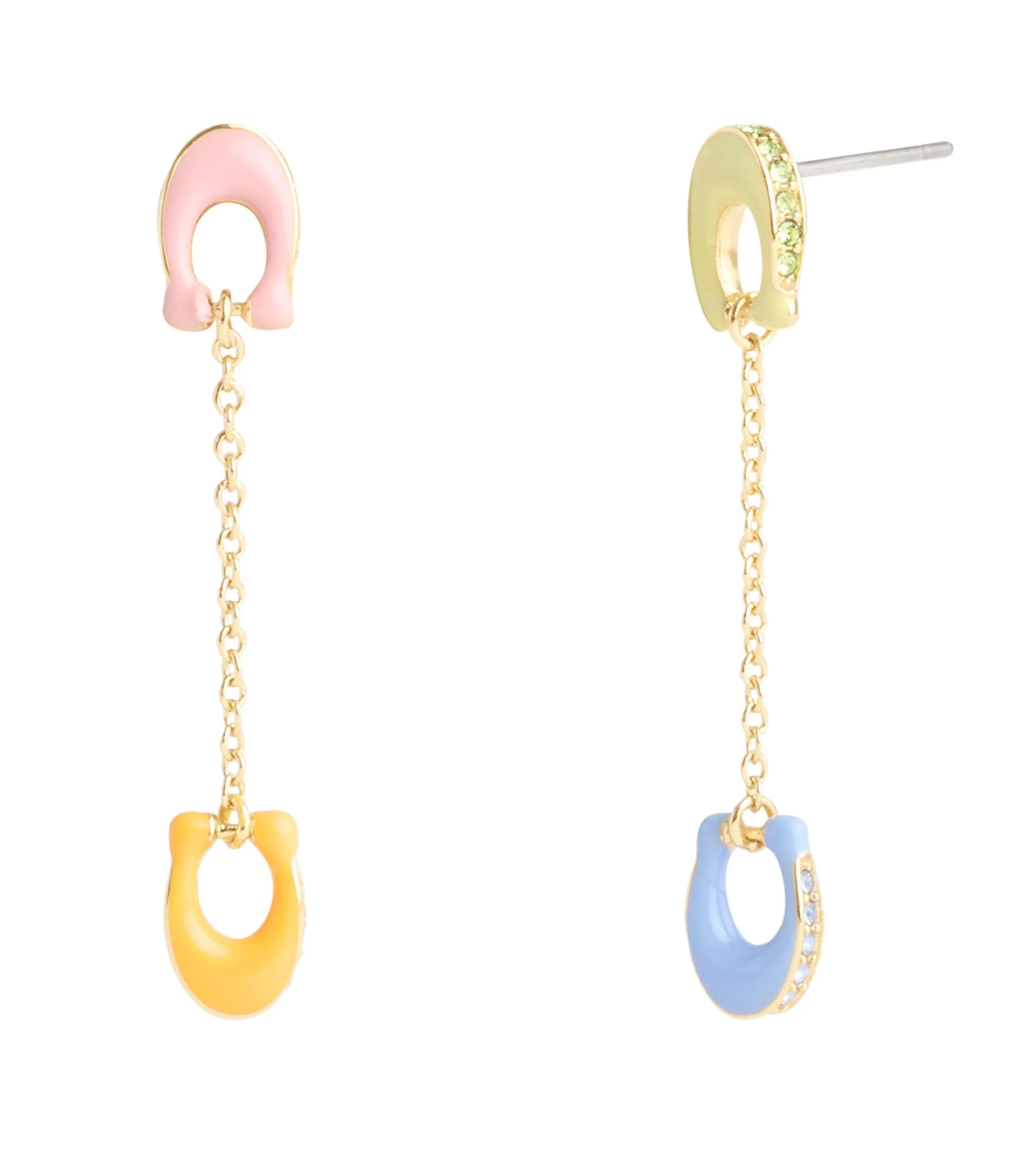 Signature Pavé C Mismatch Linear Earrings
