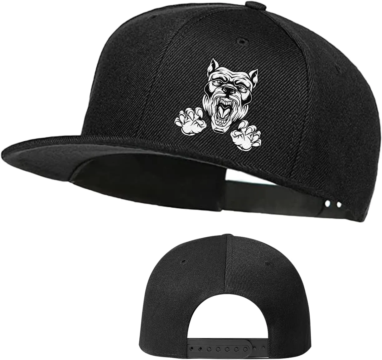 Skull Finger Flat Bill Hats for Men Black Mens Snapback Hat Baseball Cap Fitted Hat Rock N Roll Skeleton Hand Snap Backpack
