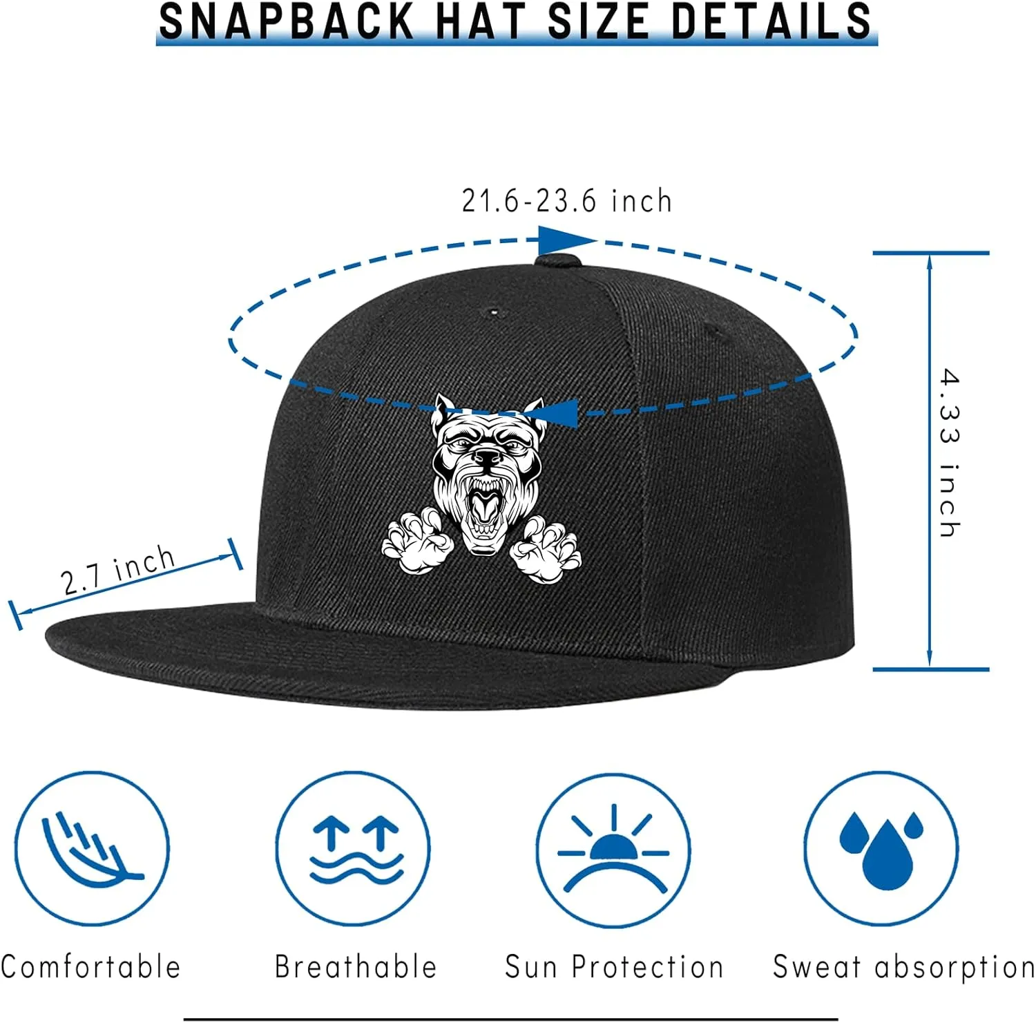 Skull Finger Flat Bill Hats for Men Black Mens Snapback Hat Baseball Cap Fitted Hat Rock N Roll Skeleton Hand Snap Backpack