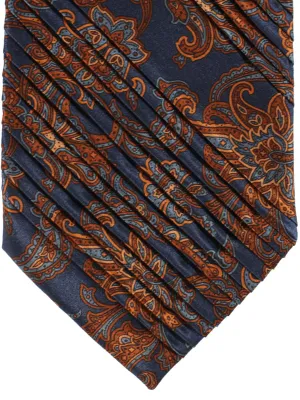 Stefano Ricci Pleated Silk Necktie Metal Gray Brown Ornamental SALE