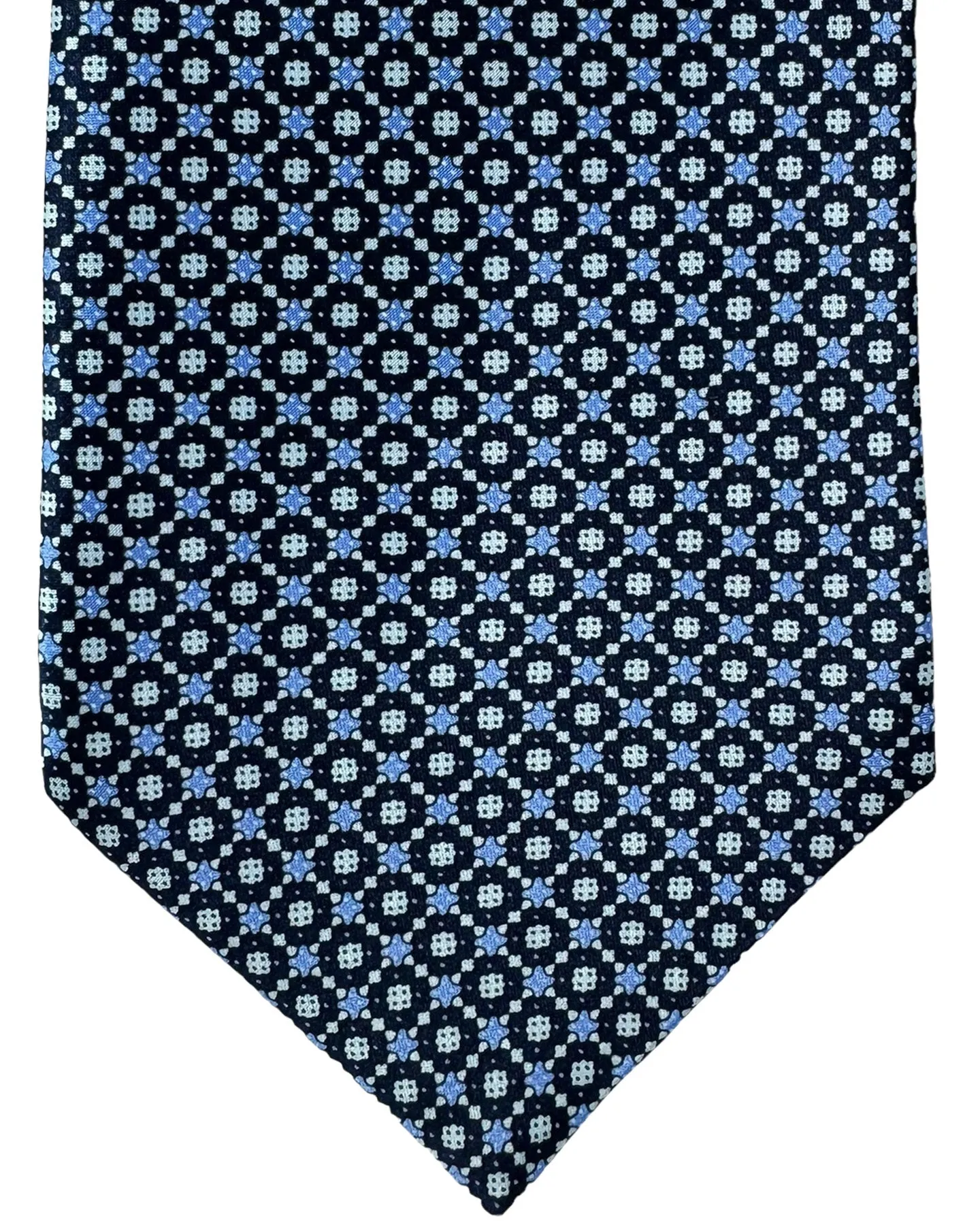 Stefano Ricci Tie Dark Blue Geometric Pattern