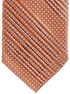 Stefano Ricci Tie Orange Geometric - Pleated Silk SALE