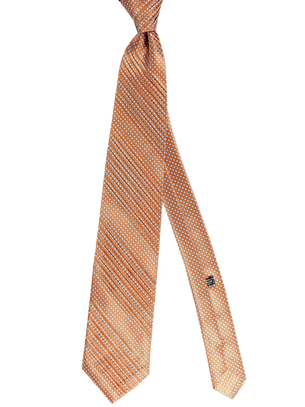 Stefano Ricci Tie Orange Geometric - Pleated Silk SALE