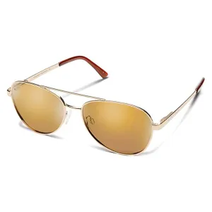 Suncloud Men's Gold Frame Sienna Mirror Lens Callsign Polarized Sunglasses - 203234J5G56DE