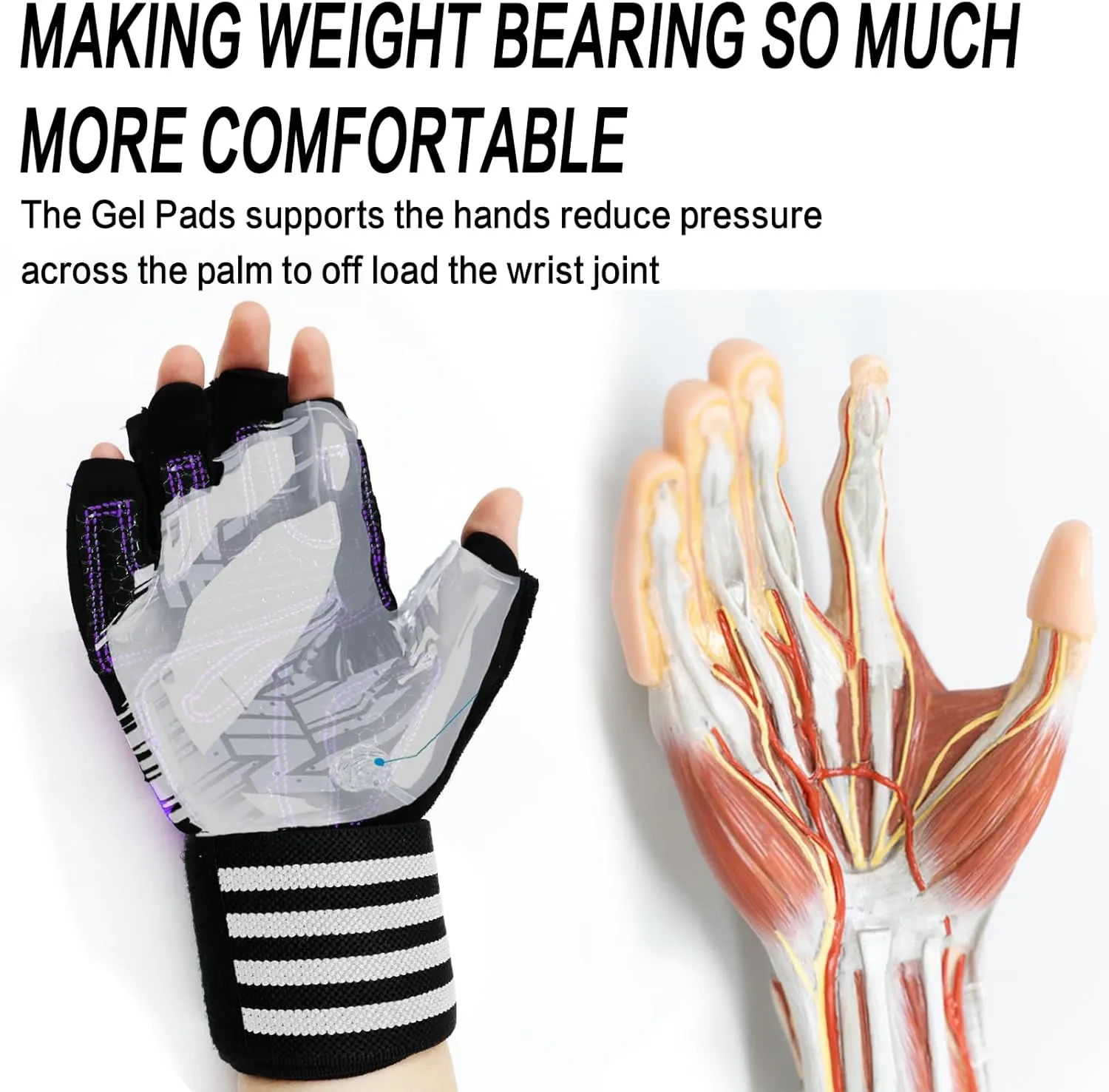Weight Lifting Gloves for Women Gym Workout with Wrist Support,Padded Half Finger Gloves for Fitness Exercise