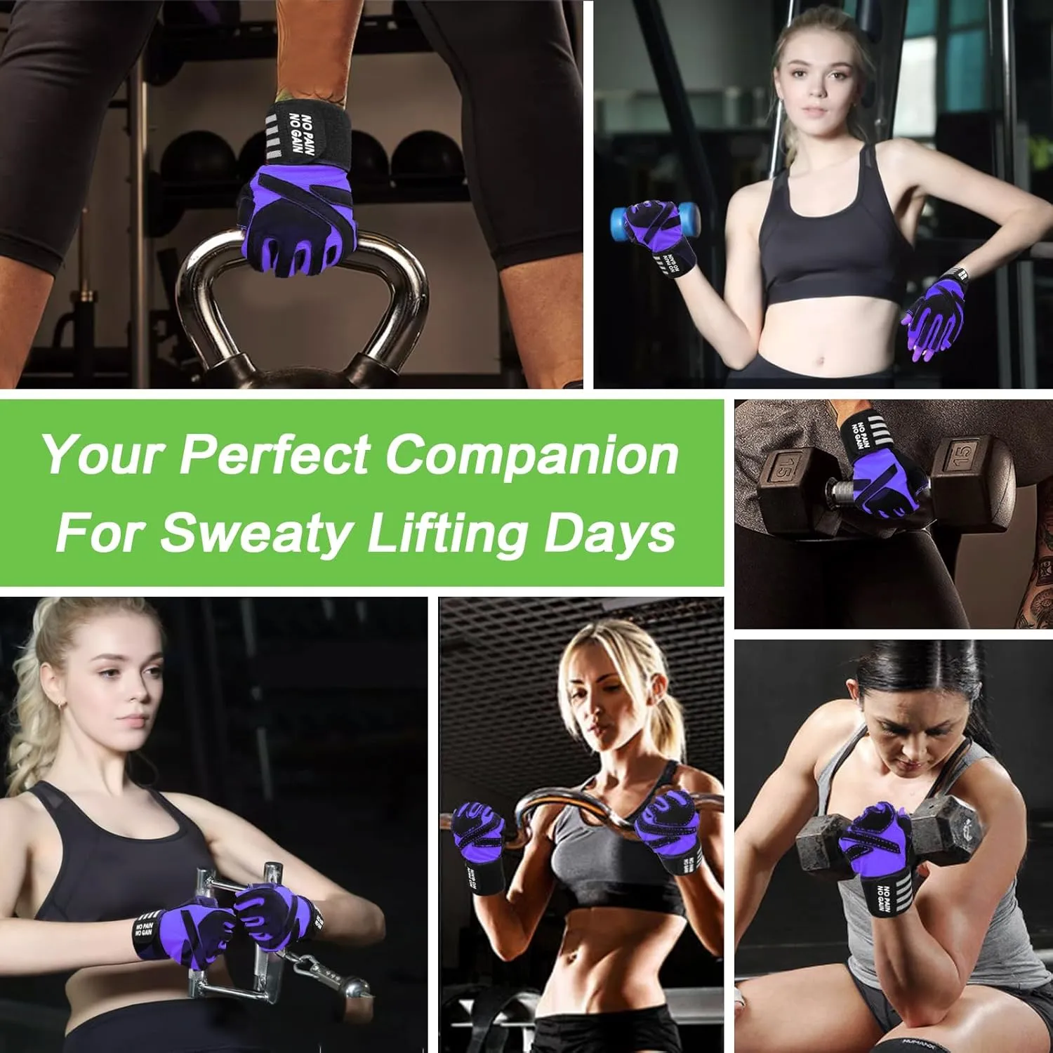 Weight Lifting Gloves for Women Gym Workout with Wrist Support,Padded Half Finger Gloves for Fitness Exercise