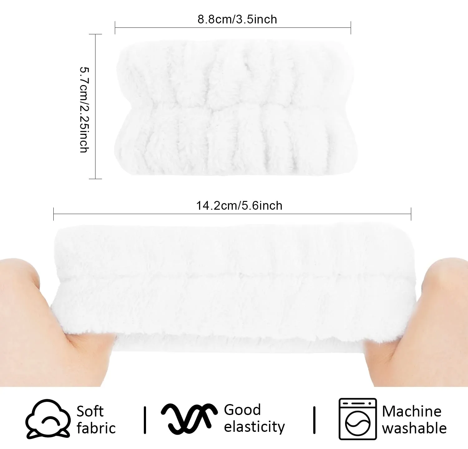 WHAVEL 6 Pairs Wrist Towels for Face Washing, Absorbent Spa Sweatbands to Prevent Liquid Spilling Down Arms