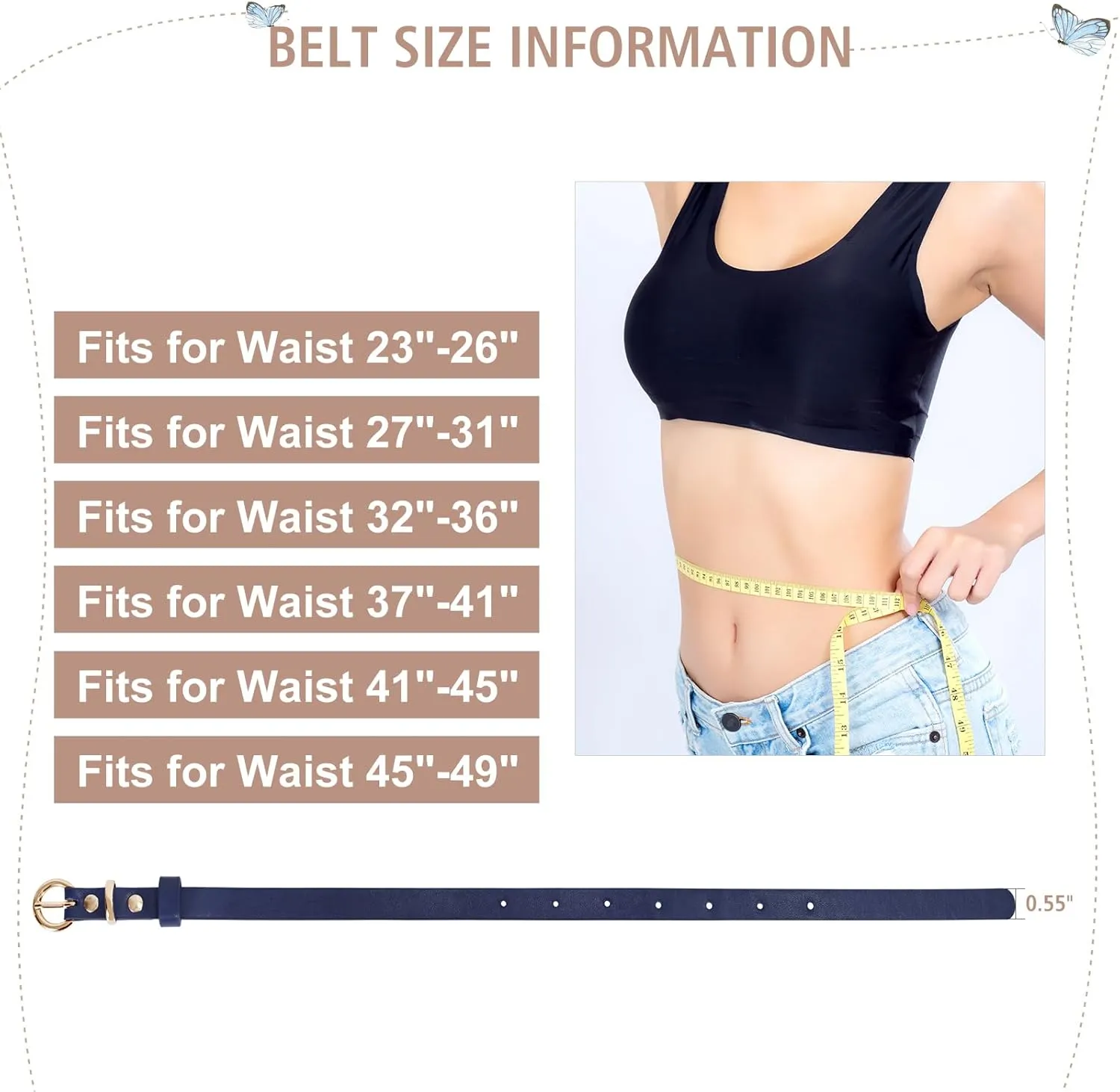 WHIPPY Set of 4Women Skinny Leather Belt Thin Waist Belt with Metal Buckle for Pants Jeans Dresses